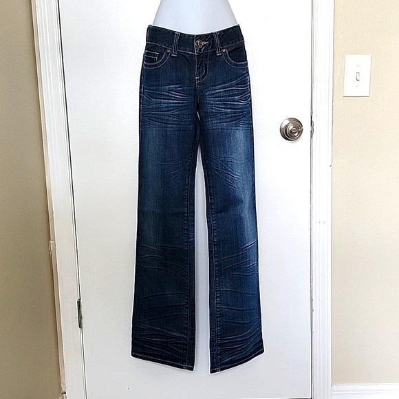 Guess Jeans Straight Leg Low Rise Dark Blue Size 28 - Picture 1 of 12